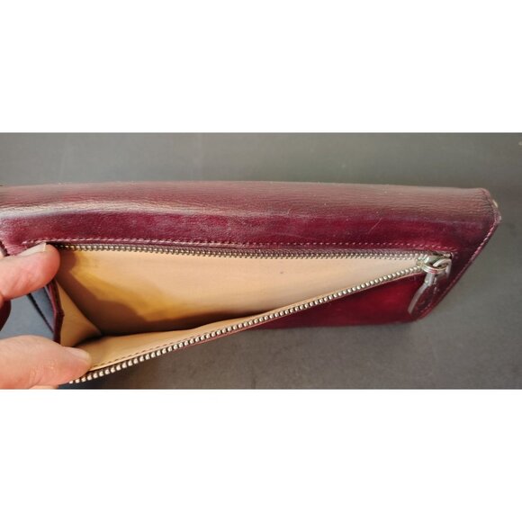 Vintage Prada Leather Wallet, Magenta Purple, Bow, Snap Close Italy READ - Picture 5 of 11